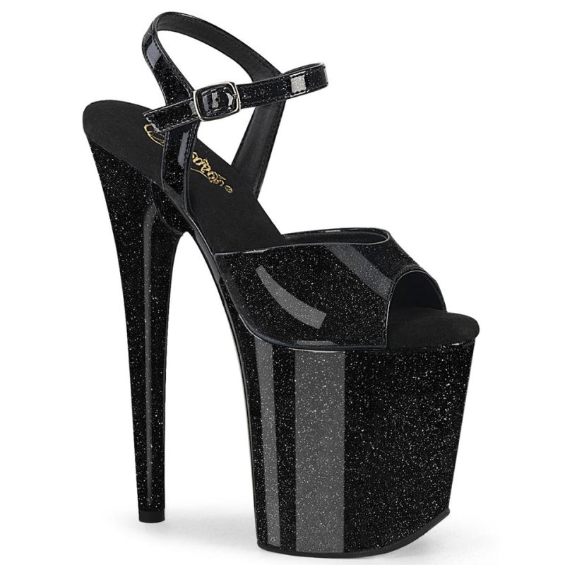 Pleaser Flamingo-809GP Hakken Dames Zwart | BELGIE BEKVYCHM