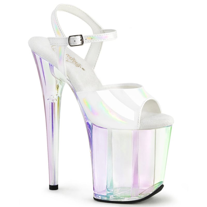 Pleaser Flamingo-809HT Hakken Dames Wit | BELGIE BEVPNEOR
