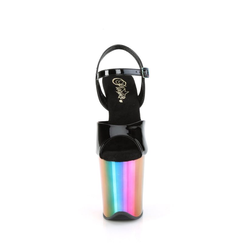 Pleaser Flamingo-809RC Hakken Dames Zwart Gekleurd | BELGIE BEDBEJNZ