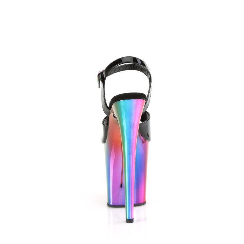 Pleaser Flamingo-809RC Hakken Dames Zwart Gekleurd | BELGIE BEDBEJNZ