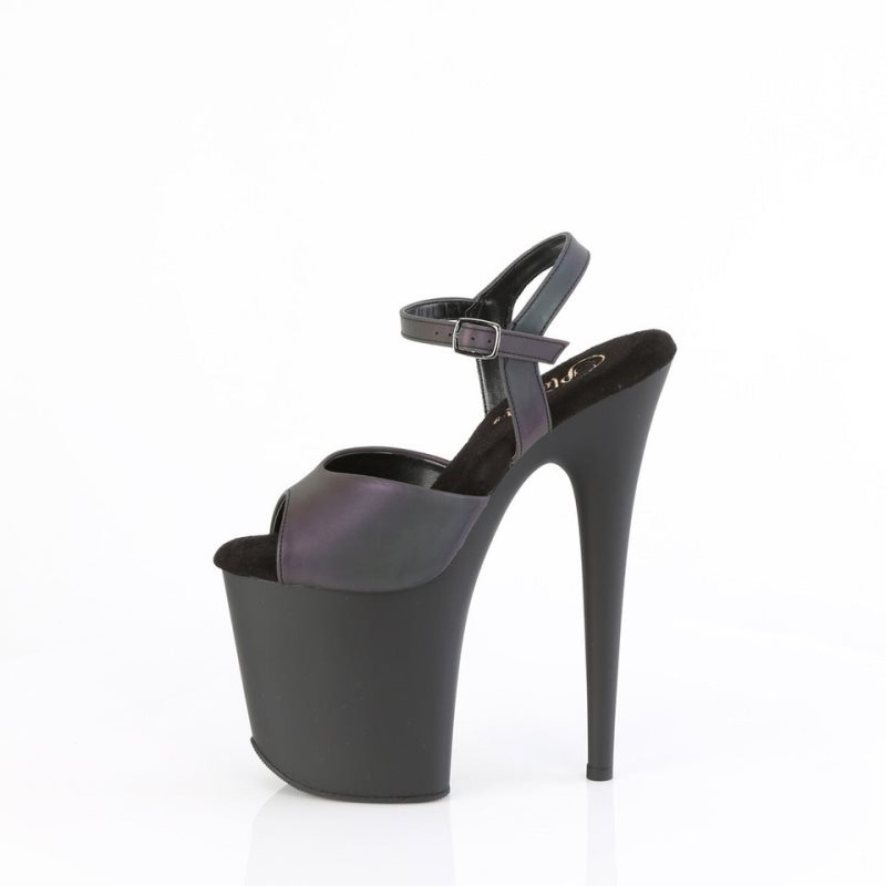 Pleaser Flamingo-809REFL Hakken Dames Groen Zwart | BELGIE BEFXHWPK