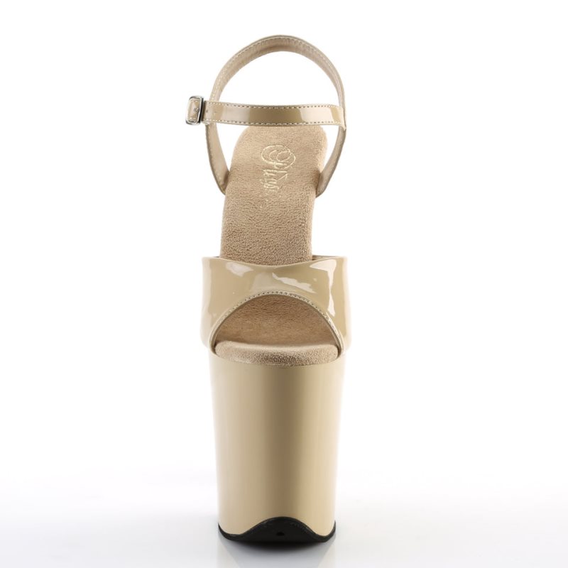 Pleaser Flamingo-809 Hakken Dames Beige | BELGIE BEZXCLRE