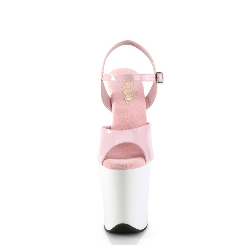 Pleaser Flamingo-809 Hakken Dames Roze Wit | BELGIE BELHYCOT