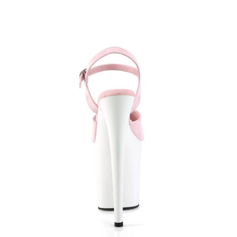 Pleaser Flamingo-809 Hakken Dames Roze Wit | BELGIE BELHYCOT