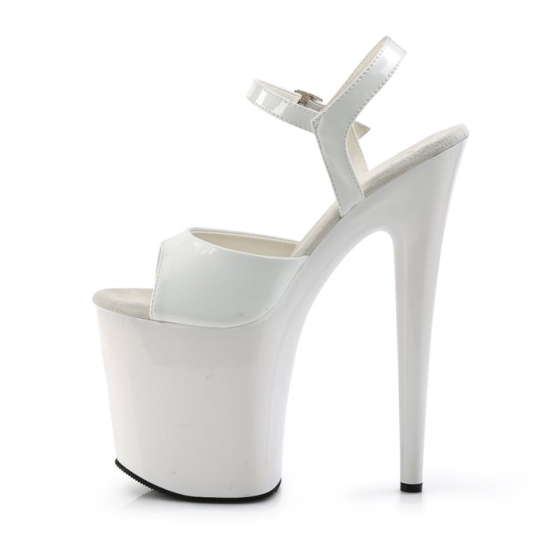 Pleaser Flamingo-809 Hakken Dames Wit | BELGIE BERDCKMN