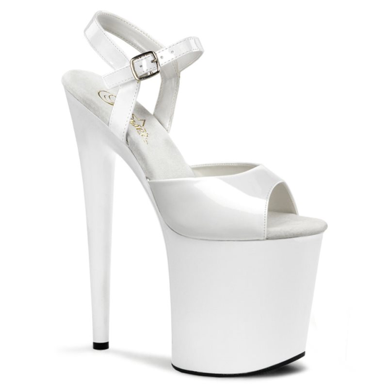 Pleaser Flamingo-809 Hakken Dames Wit | BELGIE BERDCKMN
