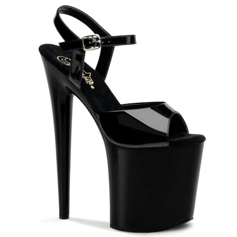 Pleaser Flamingo-809 Hakken Dames Zwart | BELGIE BEJQCVDP