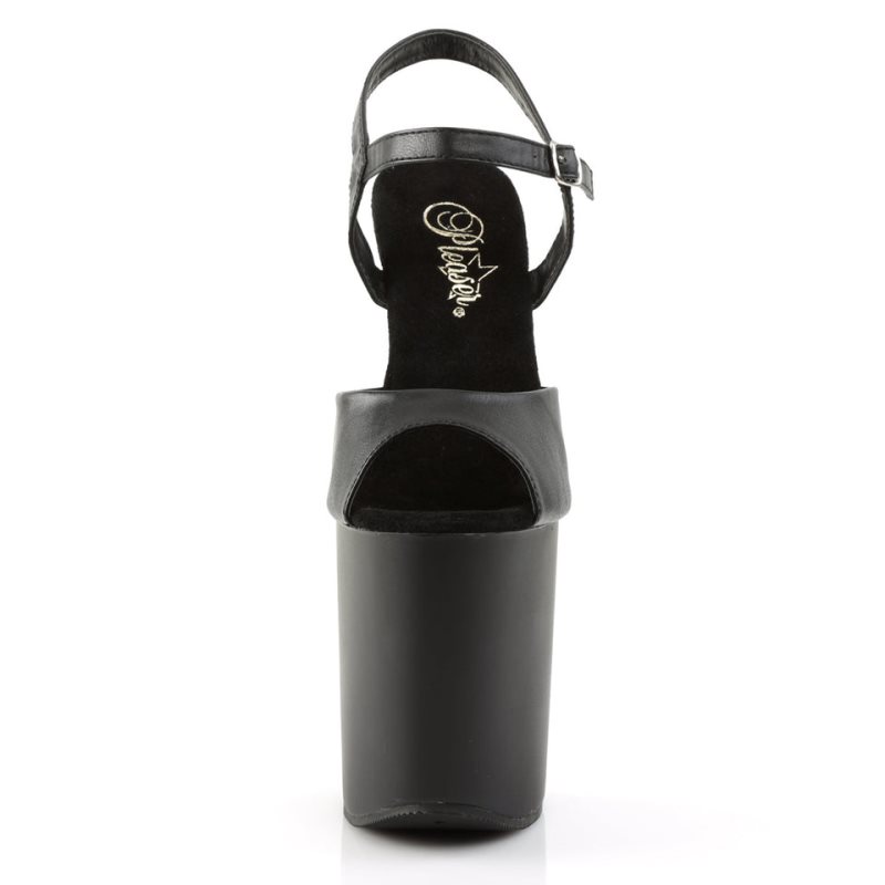 Pleaser Flamingo-809 Vegan Leather Hakken Dames Zwart | BELGIE BEPUKAIZ