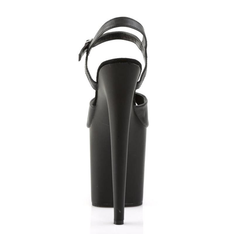 Pleaser Flamingo-809 Vegan Leather Hakken Dames Zwart | BELGIE BEPUKAIZ