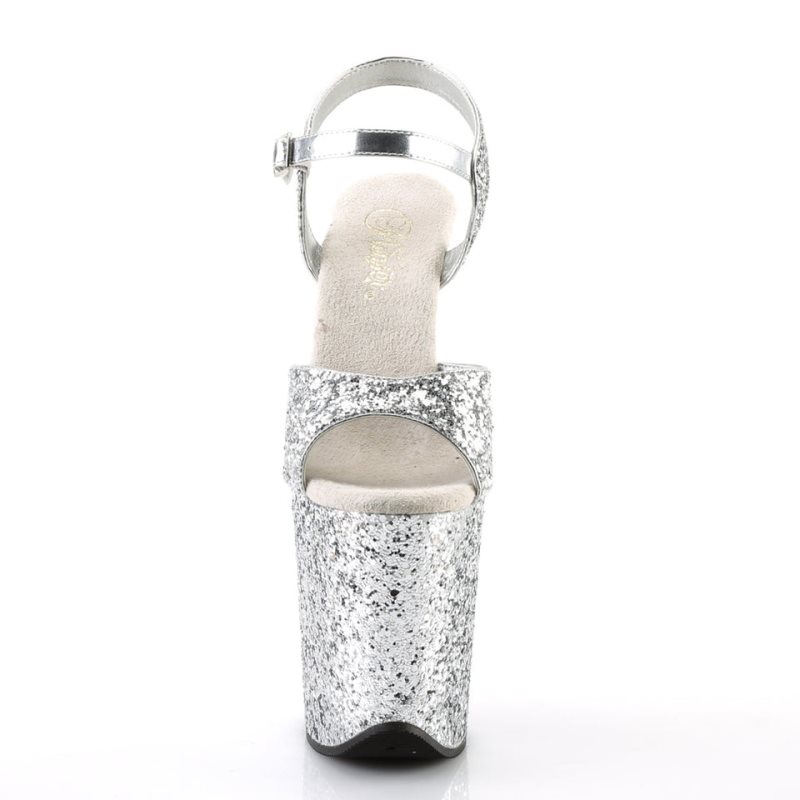 Pleaser Flamingo-810LG Hakken Dames Zilver | BELGIE BEVTMZQI
