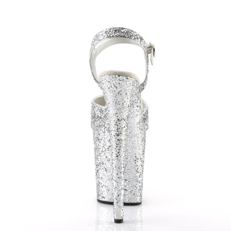 Pleaser Flamingo-810LG Hakken Dames Zilver | BELGIE BEVTMZQI