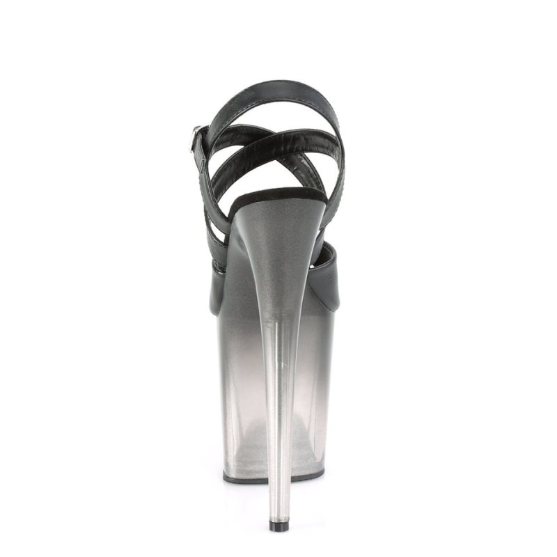 Pleaser Flamingo-822T Vegan Leather Hakken Dames Zwart | BELGIE BERYXDTG