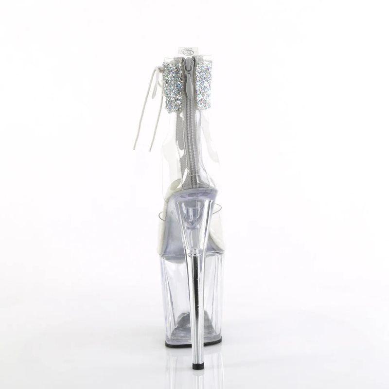 Pleaser Flamingo-824RS-02 Hakken Dames Zilver | BELGIE BEGDXEVJ