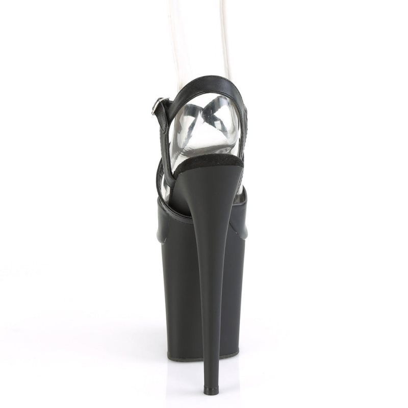 Pleaser Flamingo-824 Vegan Leather Hakken Dames Zwart | BELGIE BEEARMWN