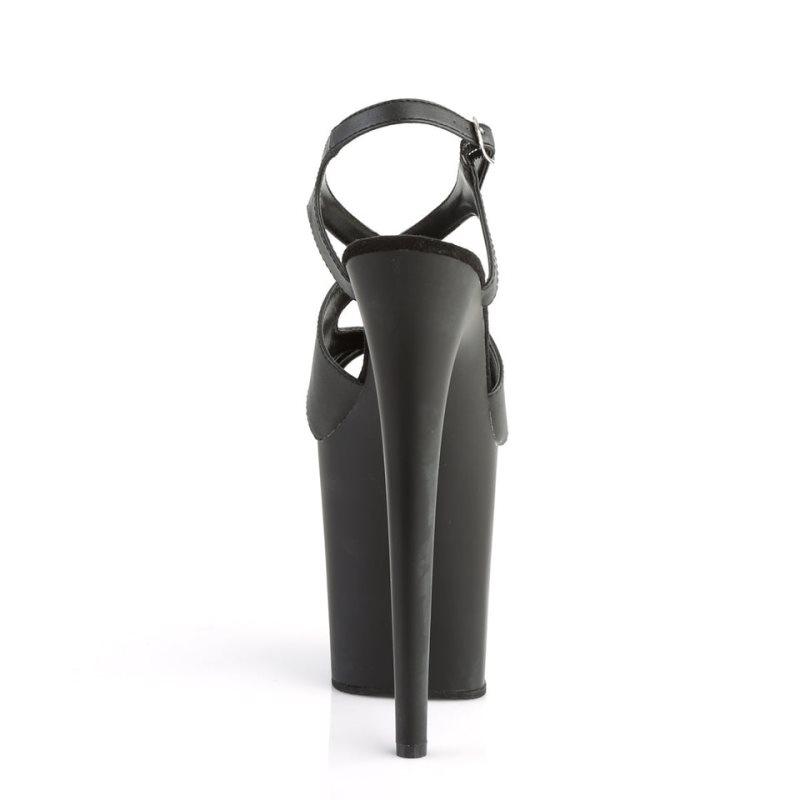 Pleaser Flamingo-831 Vegan Leather Hakken Dames Zwart | BELGIE BEZGSNKR