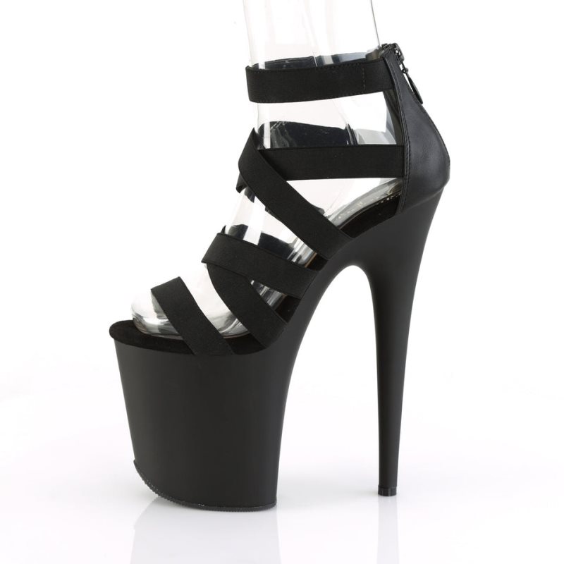 Pleaser Flamingo-859 Vegan Leather Hakken Dames Zwart | BELGIE BENXYDHV