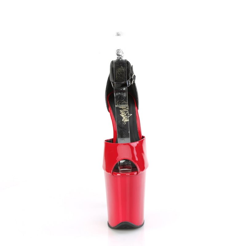 Pleaser Flamingo-868 Hakken Dames Rood Zwart | BELGIE BEQLRIYO
