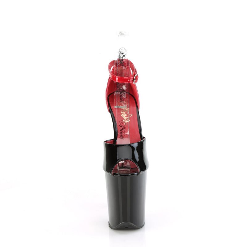 Pleaser Flamingo-868 Hakken Dames Zwart Rood | BELGIE BELMEXJB
