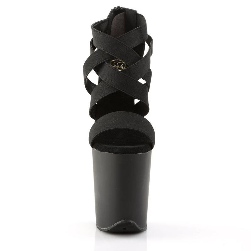 Pleaser Flamingo-869 Vegan Leather Hakken Dames Zwart | BELGIE BEMPIRGJ