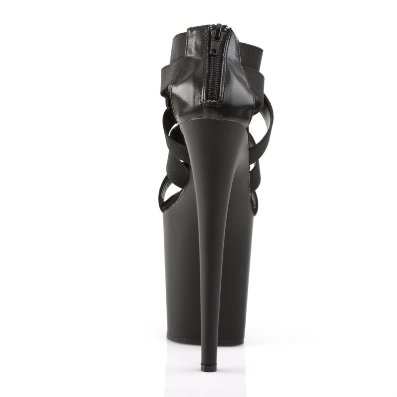 Pleaser Flamingo-869 Vegan Leather Hakken Dames Zwart | BELGIE BEMPIRGJ