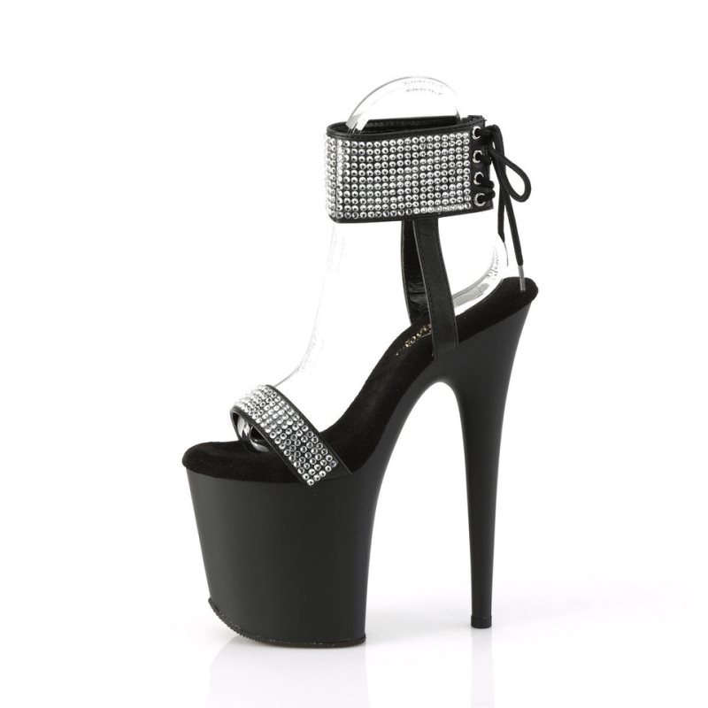 Pleaser Flamingo-870 Vegan Leather Hakken Dames Zwart | BELGIE BEKJWMNU