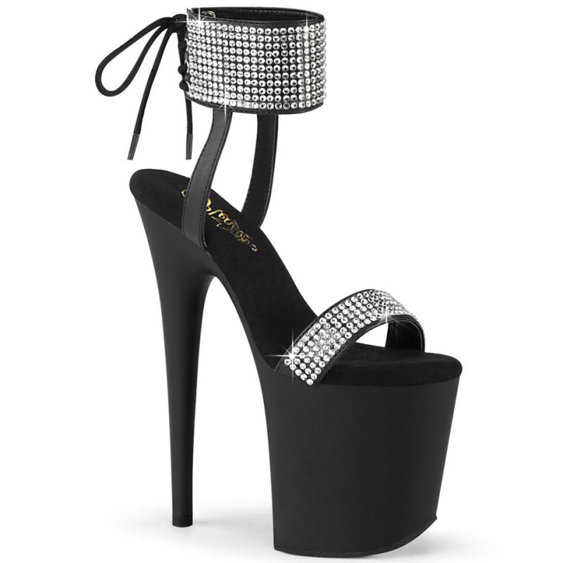 Pleaser Flamingo-870 Vegan Leather Hakken Dames Zwart | BELGIE BEKJWMNU