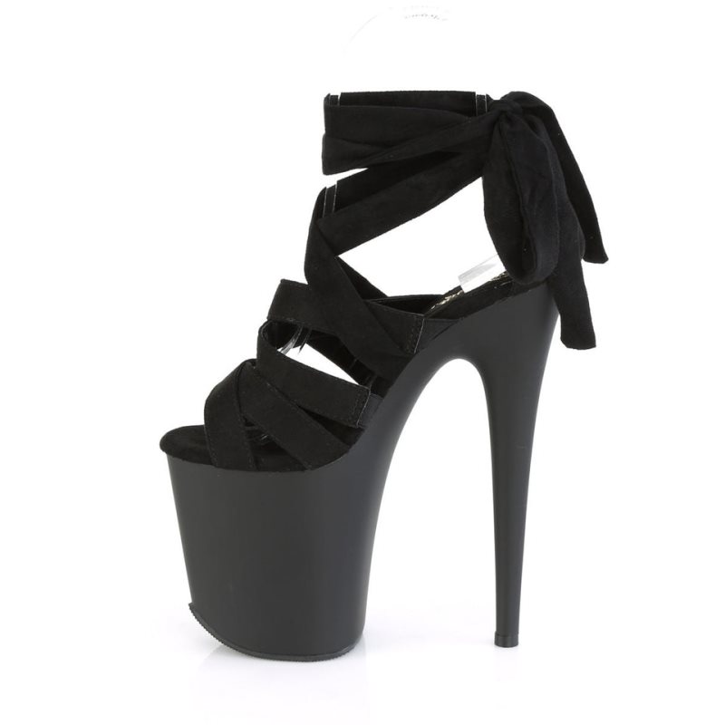 Pleaser Flamingo-876 Suede Hakken Dames Zwart | BELGIE BERXOMKV
