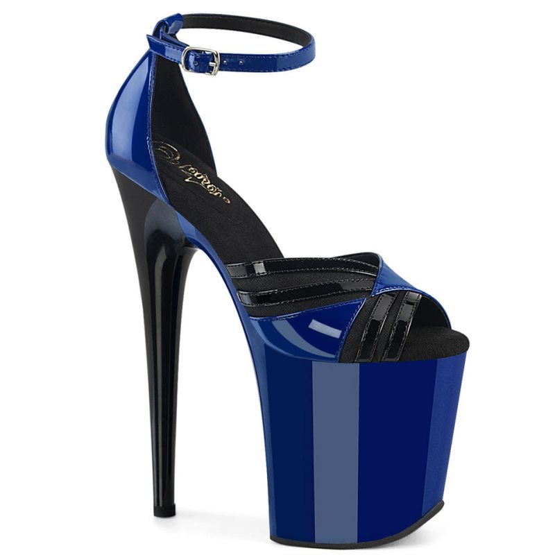 Pleaser Flamingo-884 Hakken Dames Blauw Zwart | BELGIE BEWXCZVB