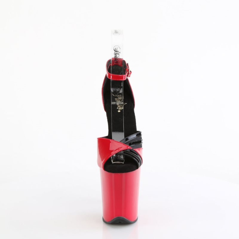 Pleaser Flamingo-884 Hakken Dames Rood Zwart | BELGIE BERXTSVA