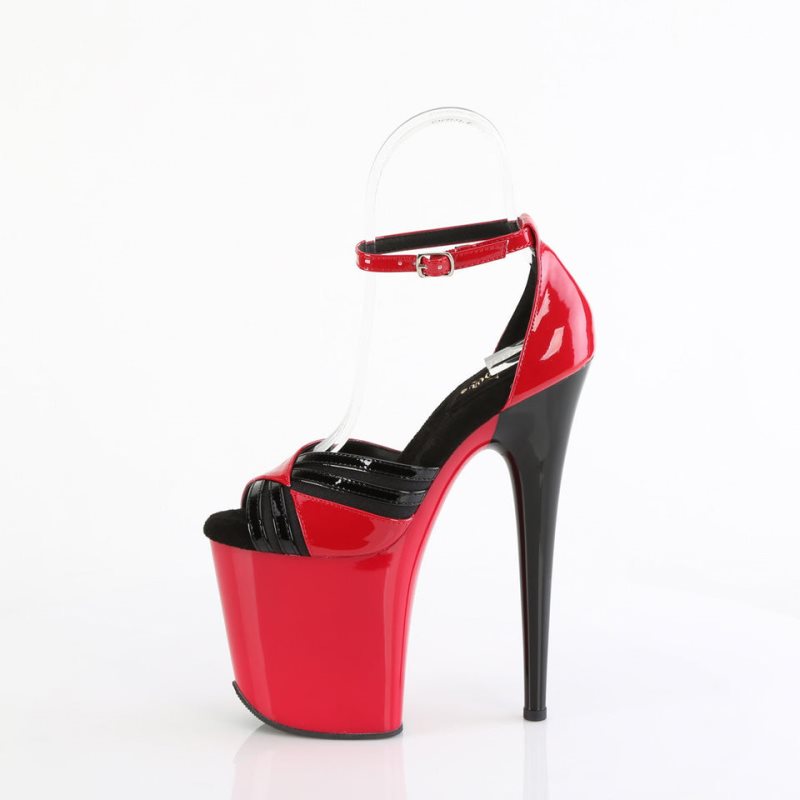 Pleaser Flamingo-884 Hakken Dames Rood Zwart | BELGIE BERXTSVA