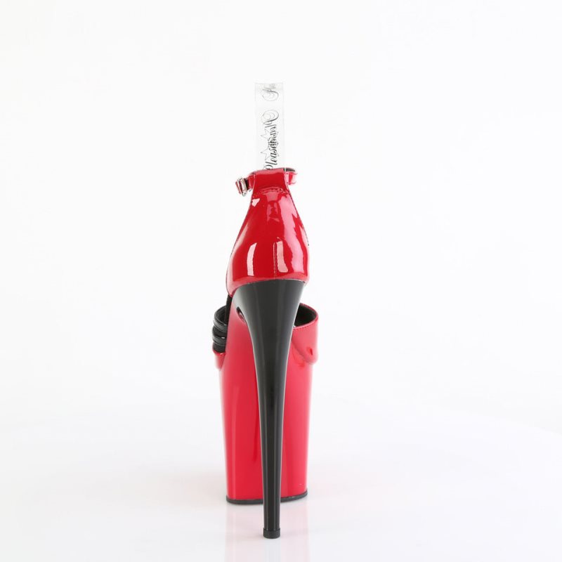 Pleaser Flamingo-884 Hakken Dames Rood Zwart | BELGIE BERXTSVA