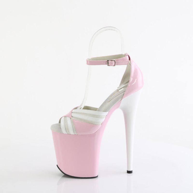 Pleaser Flamingo-884 Hakken Dames Roze Wit | BELGIE BERFXJEB