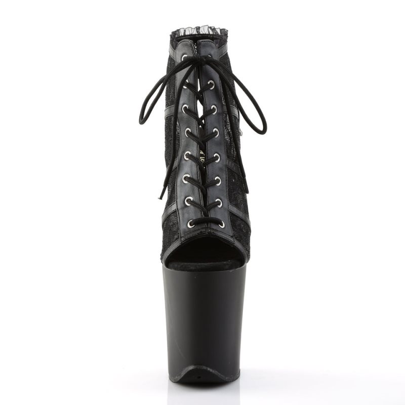 Pleaser Flamingo-896LC Laarzen Dames Zwart | BELGIE BEAXGULQ
