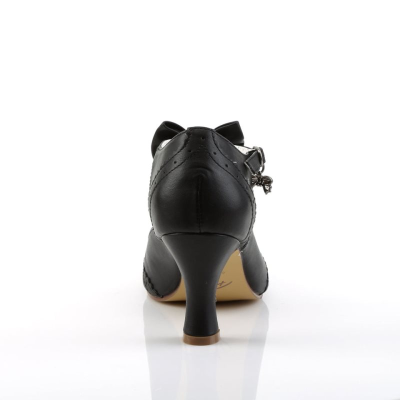 Pleaser Flapper-11 Vegan Leather Hakken Dames Zwart | BELGIE BELEGUAY