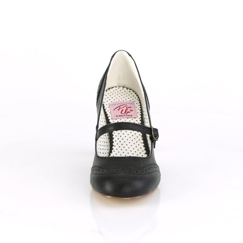 Pleaser Flapper-32 Vegan Leather Hakken Dames Zwart | BELGIE BENKVPER