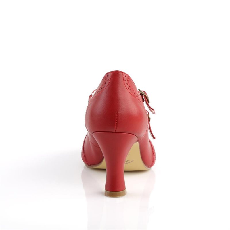 Pleaser Flapper-35 Vegan Leather Hakken Dames Rood | BELGIE BEGJABSO