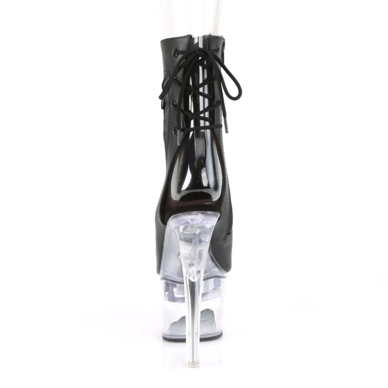Pleaser Flashdance-1018-7 Vegan Leather Laarzen Dames Zwart | BELGIE BECQOXVI