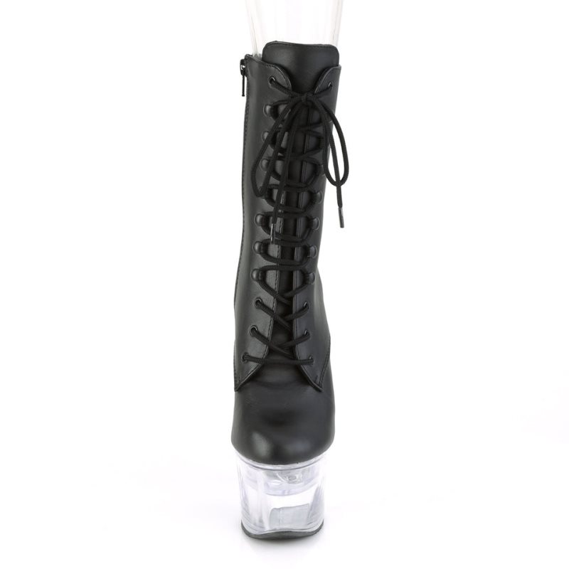 Pleaser Flashdance-1020-7 Vegan Leather Laarzen Dames Zwart | BELGIE BELTHPCI