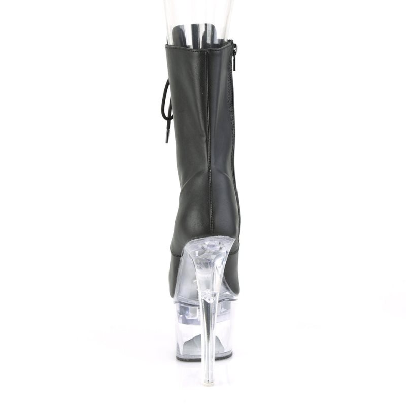 Pleaser Flashdance-1020-7 Vegan Leather Laarzen Dames Zwart | BELGIE BELTHPCI