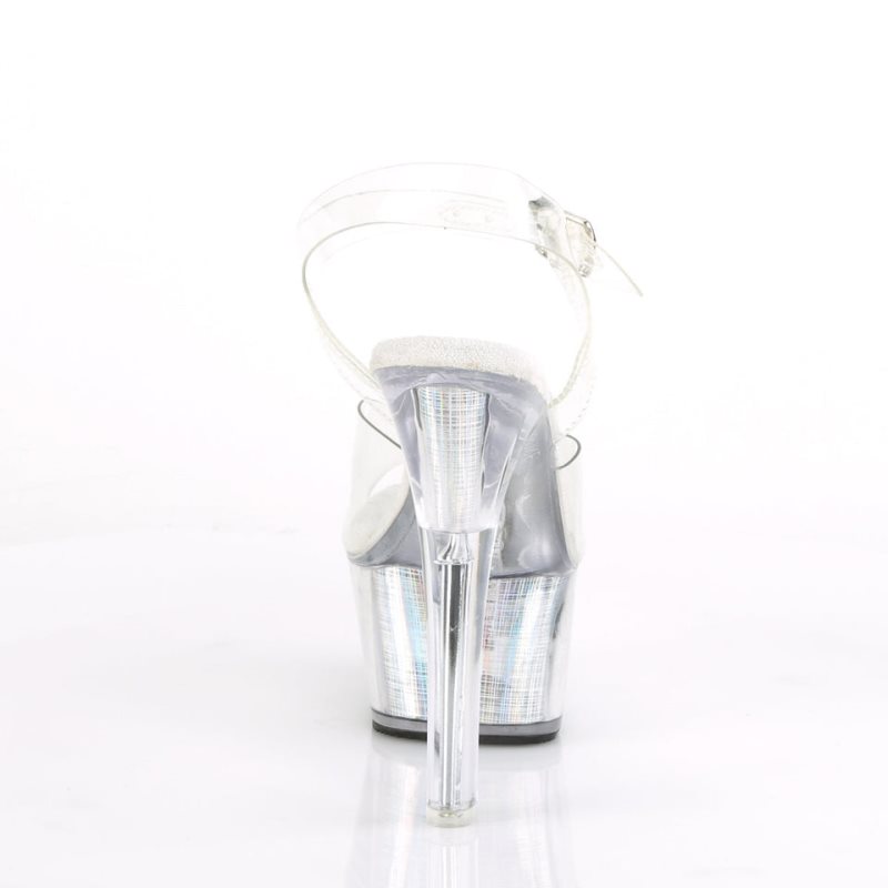 Pleaser Flashdance-608CH Hologram Hakken Dames Zilver | BELGIE BEJMYBCK