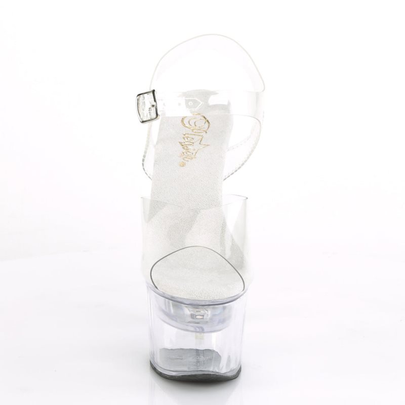 Pleaser Flashdance-708 Hakken Dames Clear | BELGIE BENKXGSO