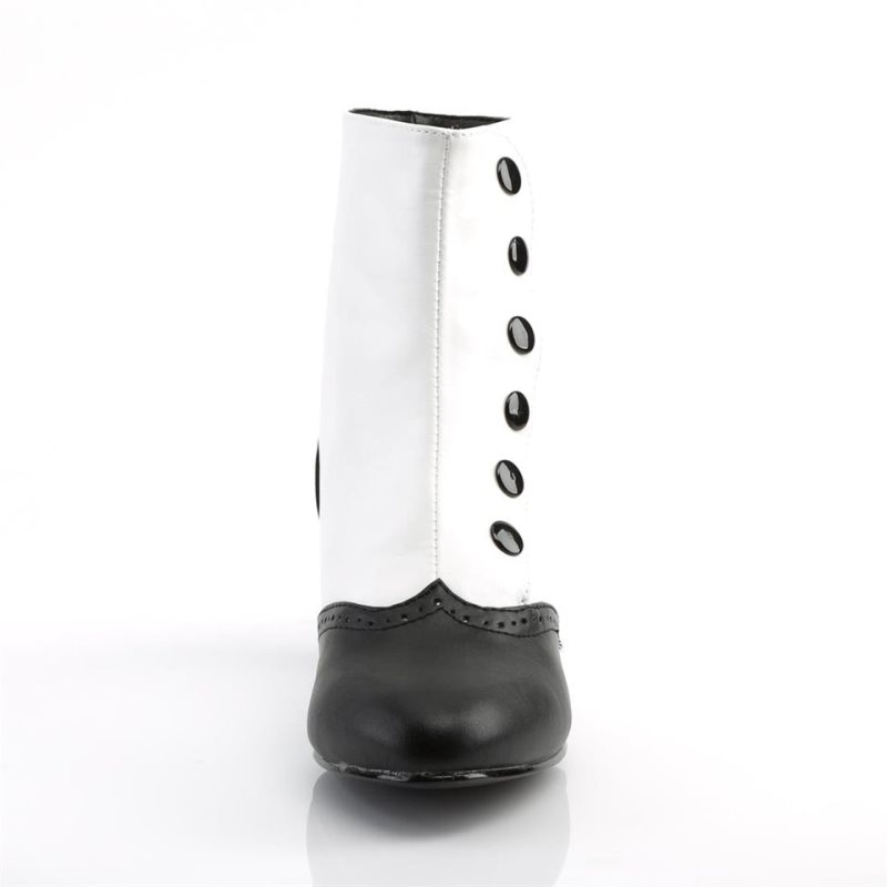 Pleaser Flora-1023 Vegan Leather Laarzen Dames Wit | BELGIE BEIAZNJF