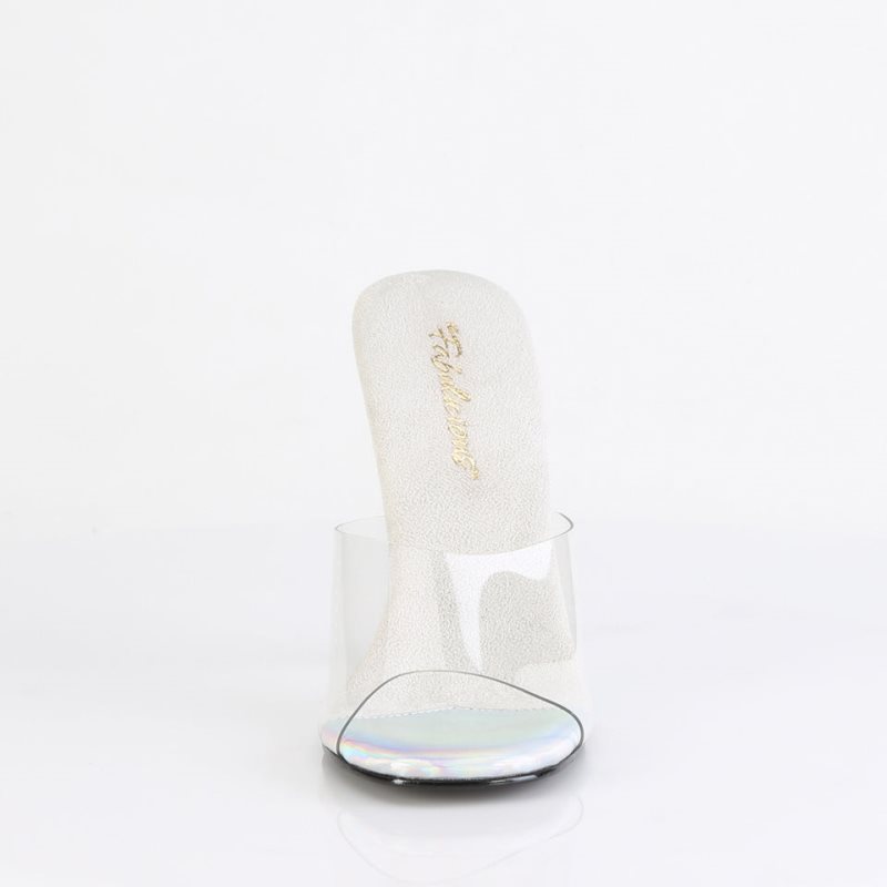 Pleaser Gala-01DML Badslippers Dames Zilver | BELGIE BEJCXUIS