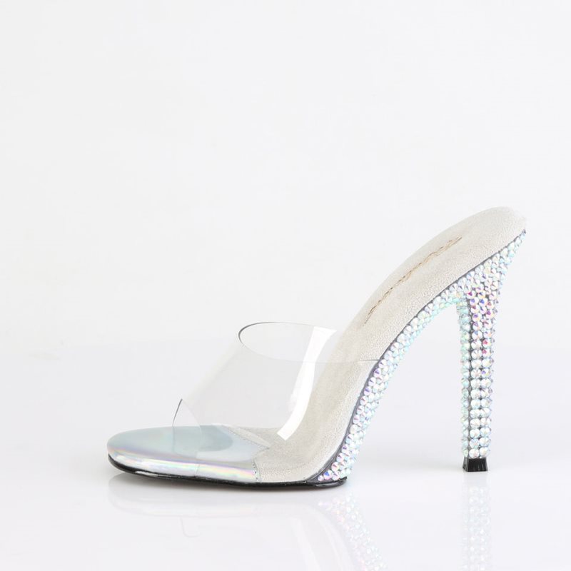 Pleaser Gala-01DML Badslippers Dames Zilver | BELGIE BEJCXUIS