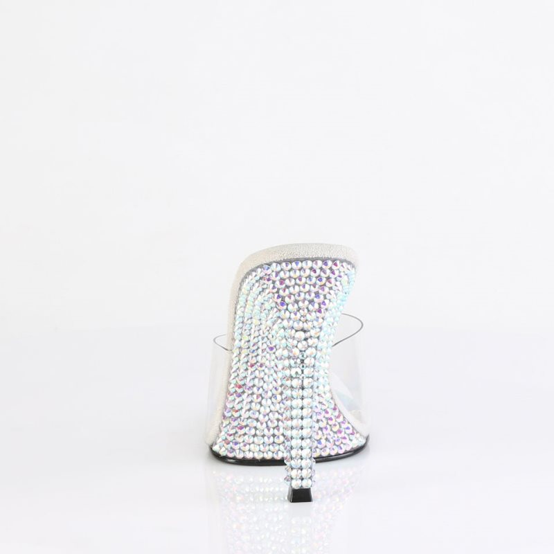 Pleaser Gala-01DML Badslippers Dames Zilver | BELGIE BEJCXUIS