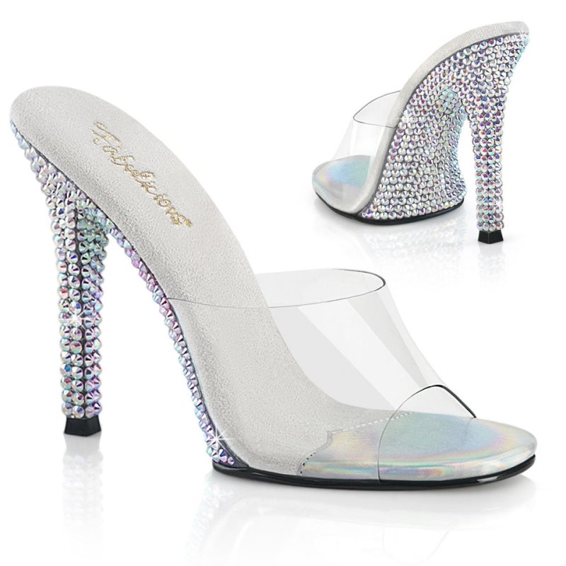 Pleaser Gala-01DML Badslippers Dames Zilver | BELGIE BEJCXUIS