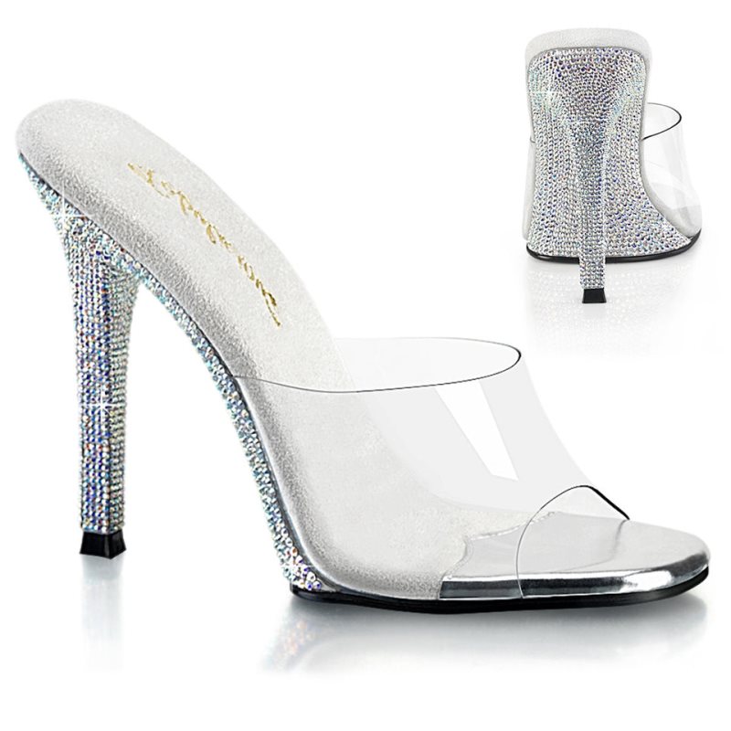 Pleaser Gala-01DM Badslippers Dames Zilver | BELGIE BEYBGTIJ