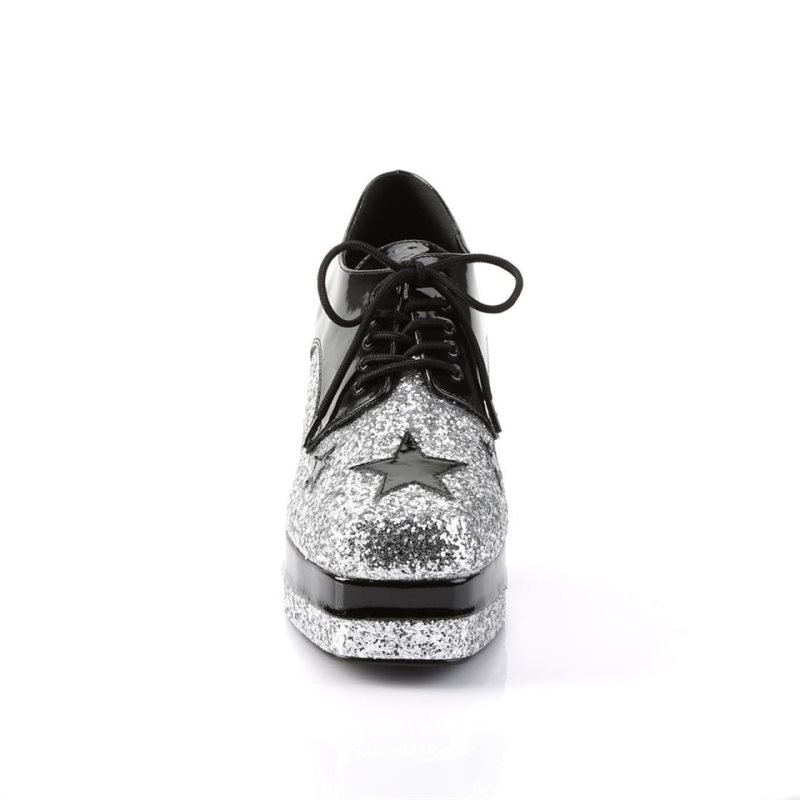 Pleaser Glamrock-02 Enkellaarzen Dames Zwart | BELGIE BENVKMJY