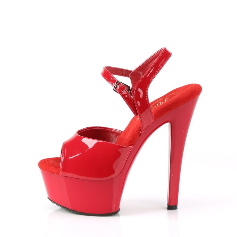 Pleaser Gleam-609 Hakken Dames Rood | BELGIE BEEZSJIA