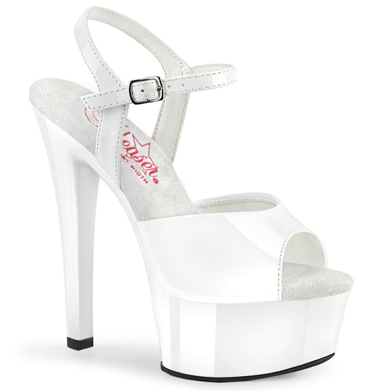 Pleaser Gleam-609 Hakken Dames Wit | BELGIE BEIUHJSG